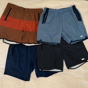 Bundle of four (4) pairs of men’s RVCA Yogger Shorts Size Large (L)